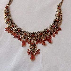 4pc Indian Jewelry Set - Orange